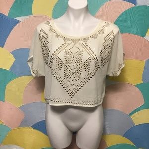 Pronto USA blouse one size cream beed pattern